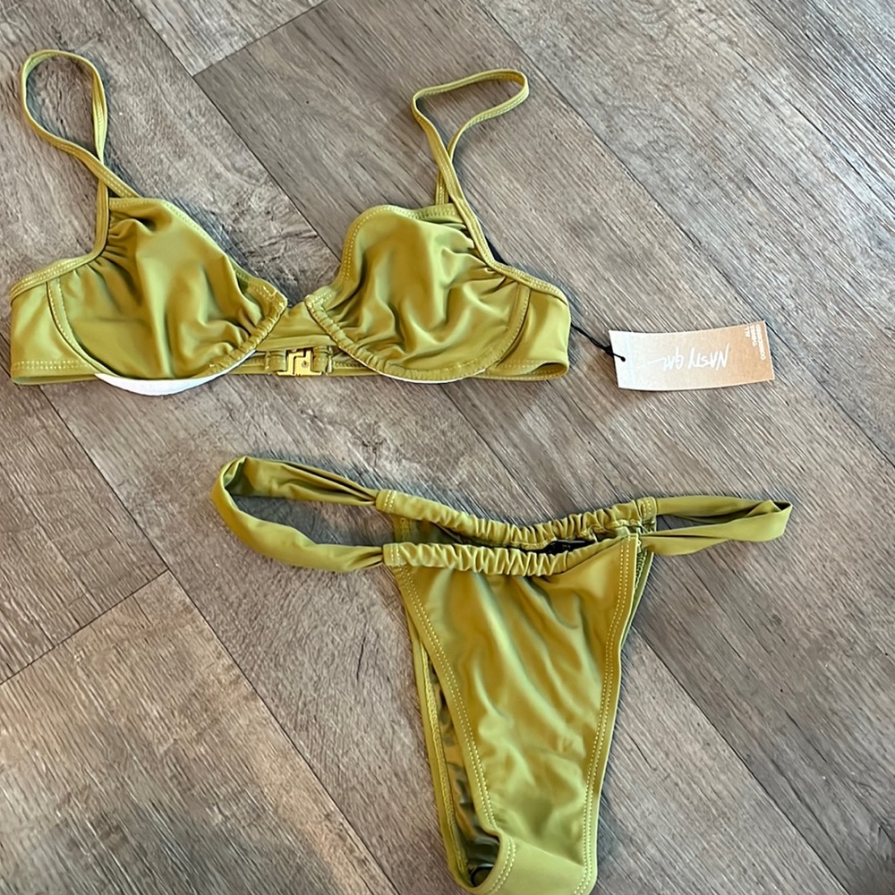 Recycled ruched underwires bikini set
